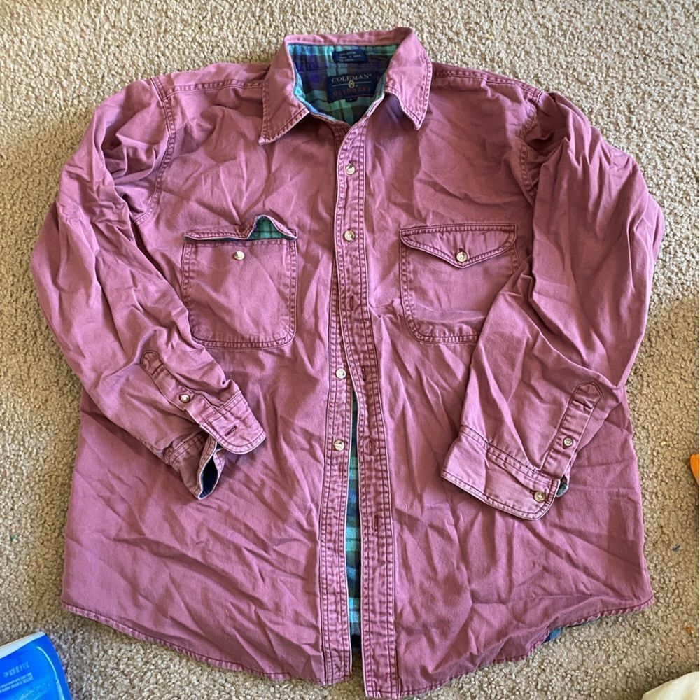 Mens Coleman Outdoors Flannel Lined Thick Shirt Jacket Shacket